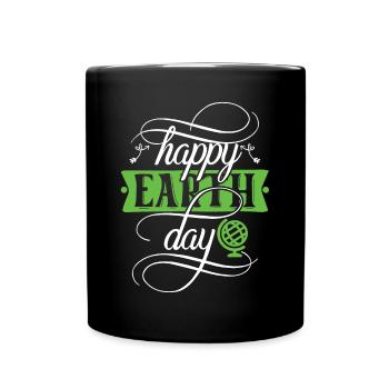 Eco-friendly Earth Planet Save Earth Day - Full Colour Mug - black - Front