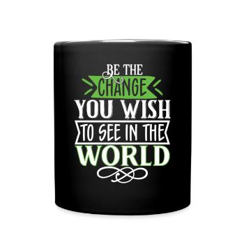 Eco-friendly Earth Planet Save Earth Day - Full Colour Mug - black - Front