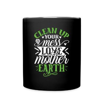 Eco-friendly Earth Planet Save Earth Day - Full Colour Mug - black - Front