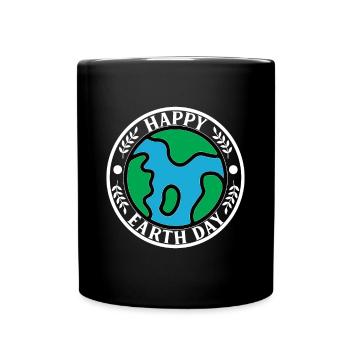 Eco-friendly Earth Planet Save Earth Day - Full Colour Mug - black - Front