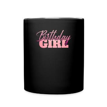 Fête d’anniversaire des filles, rosé - Mug uni - noir - Devant