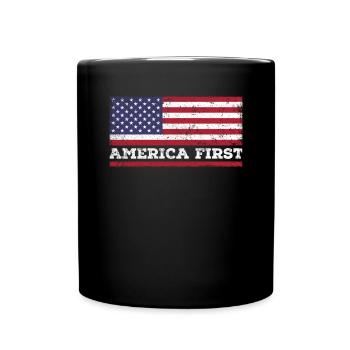 L’Amérique patriotique est la première américaine - Mug uni - noir - Devant