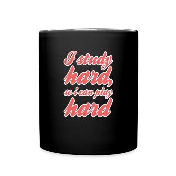 Studieren Spruch - Tasse einfarbig - Schwarz - Vorne
