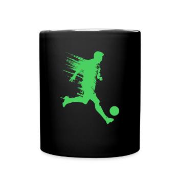 Fußball Fußballer Silhouette - Tasse einfarbig - Schwarz - Vorne