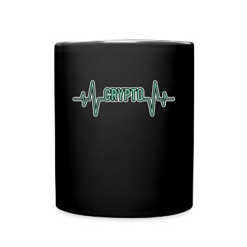 Crypto Cryptocurrency Heartbeat - Full Colour Mug - black - Front