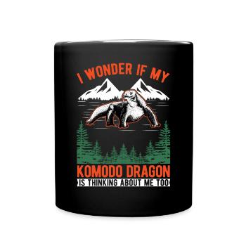 Komodowaran Waran Komododrache - Tasse einfarbig - Schwarz - Vorne