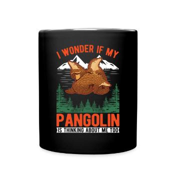 Pangolin Geschenk Schuppentier - Tasse einfarbig - Schwarz - Vorne