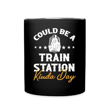 Lokführer Bahn Design I Model Eisenbahn - Tasse einfarbig - Schwarz - Vorne