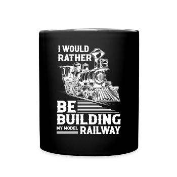 Lokführer Bahn Design I Model Eisenbahn - Tasse einfarbig - Schwarz - Vorne