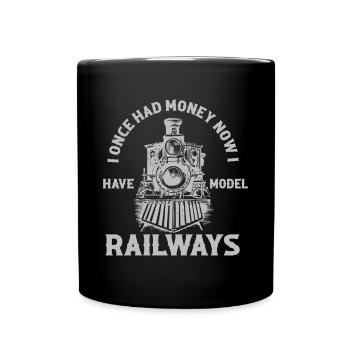 Lokführer Bahn Design I Model Eisenbahn - Tasse einfarbig - Schwarz - Vorne