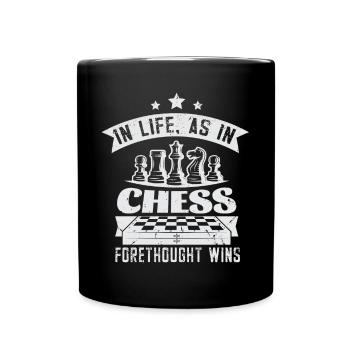 Lusitger Schachspieler Spruch I Schach - Tasse einfarbig - Schwarz - Vorne
