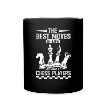 Lusitger Schachspieler Spruch I Schach - Tasse einfarbig - Schwarz - Vorne