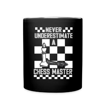Lusitger Schachspieler Spruch I Schach - Tasse einfarbig - Schwarz - Vorne