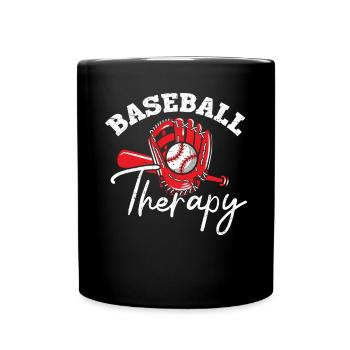 Baseball Therapy Baseball Player Baseball Coach - Full Colour Mug - black - Front
