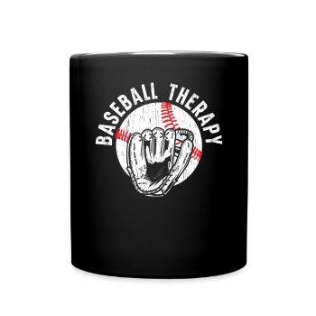 Baseball Therapy Baseball Player Baseball Coach - Full Colour Mug - black - Front