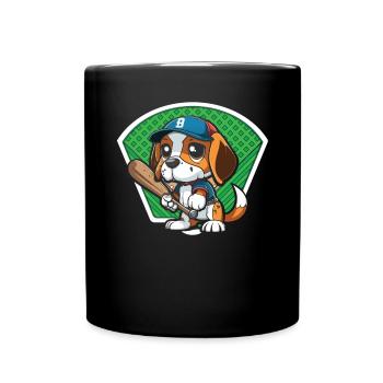 Baseball Dog Baseball Player Baseball Coach - Full Colour Mug - black - Front