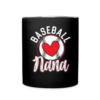 Baseball Nana Baseball Oma Baseball Fan - Tasse einfarbig - Schwarz - Vorne