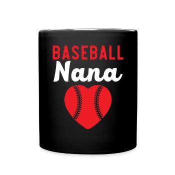 Baseball Nana Baseball Oma Baseball Fan - Tasse einfarbig - Schwarz - Vorne