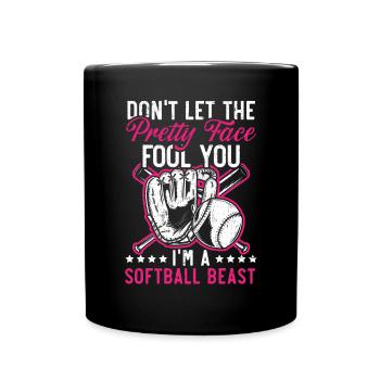 Baseball Girl Joueur de baseball Entraîneur de baseball - Mug uni - noir - Devant