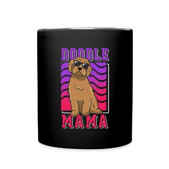 Women Doodle Mama Labradoodle Goldendoodle - Full Colour Mug - black - Front