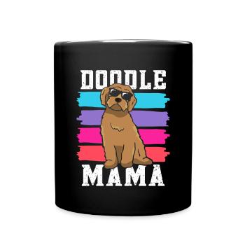 Frauen Doodle Mama Labradoodle Goldendoodle - Tasse einfarbig - Schwarz - Vorne