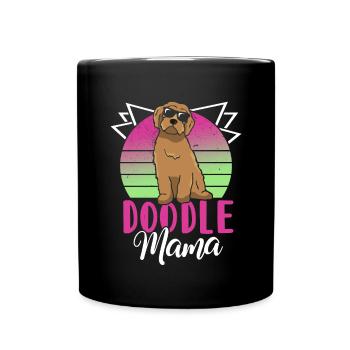 Frauen Doodle Mama Labradoodle Goldendoodle - Tasse einfarbig - Schwarz - Vorne