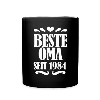 Beste Oma seit 1984 - Oma Geschenk - Tasse einfarbig - Schwarz - Vorne