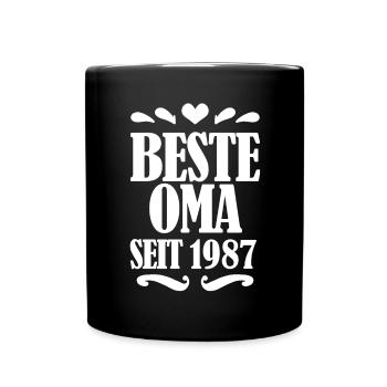 Beste Oma seit 1987 - Oma Geschenk - Tasse einfarbig - Schwarz - Vorne