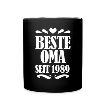 Beste Oma seit 1989 - Oma Geschenk - Tasse einfarbig - Schwarz - Vorne