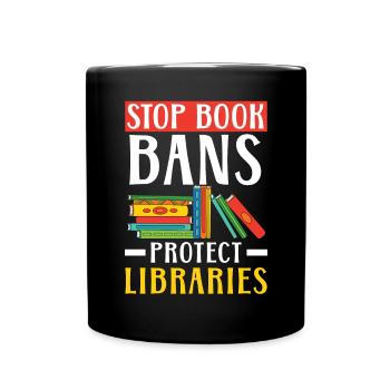 Lesen Sie verbotene Bücher Bücherwurm Buchliebhaber Bibliophile - Tasse einfarbig - Schwarz - Vorne