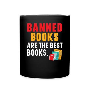 Lesen Sie verbotene Bücher Bücherwurm Buchliebhaber Bibliophile - Tasse einfarbig - Schwarz - Vorne