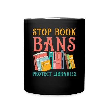 Lesen Sie verbotene Bücher Bücherwurm Buchliebhaber Bibliophile - Tasse einfarbig - Schwarz - Vorne