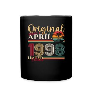 25th birthday man April Born 1998 Original - Full Colour Mug - black - Front