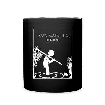 Frog Catching Chinese Hanzi Kaulquappe Kröte - Tasse einfarbig - Schwarz - Vorne