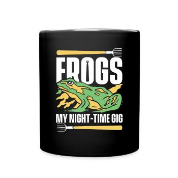 Frogs My Night Time Gig Tadpole Tree Frog - Full Colour Mug - black - Front