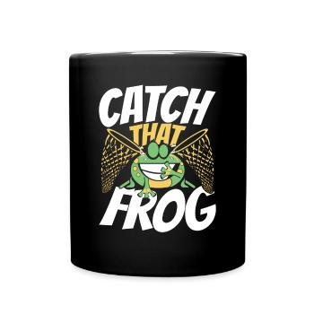 Catch That Frog Laubfrosch Kröte Kaulquappe - Tasse einfarbig - Schwarz - Vorne