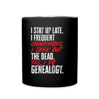 Genealogie Ahnenforschung Ahnenforscher - Tasse einfarbig - Schwarz - Vorne