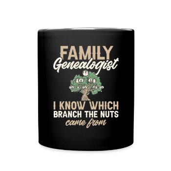 Genealogie Ahnenforschung Ahnenforscher - Tasse einfarbig - Schwarz - Vorne