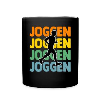Läufer Joggen Laufen - Tasse einfarbig - Schwarz - Vorne