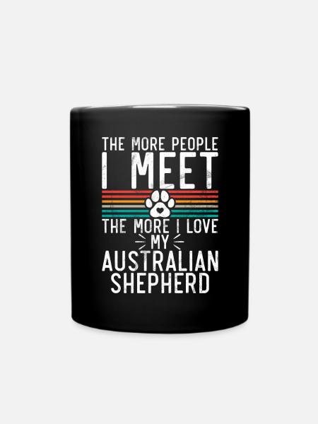 Australian Shepherd Geschenke - Tasse einfarbig - Schwarz