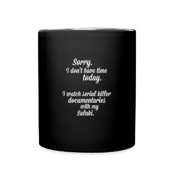 I watch documentaries with my Saluki - Full Colour Mug - black - Front