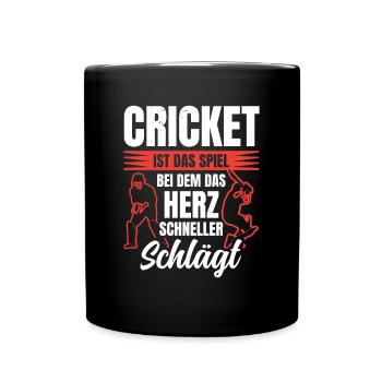 Cricket, Das Das Herz Höher Schlagen - Tasse einfarbig - Schwarz - Vorne