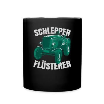 Schlepper Flüsterer - Tasse einfarbig - Schwarz - Vorne