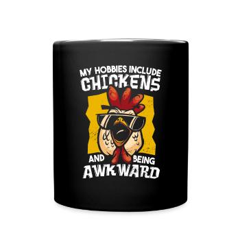Drôle de poulet Coq Volaille - Mug uni - noir - Devant