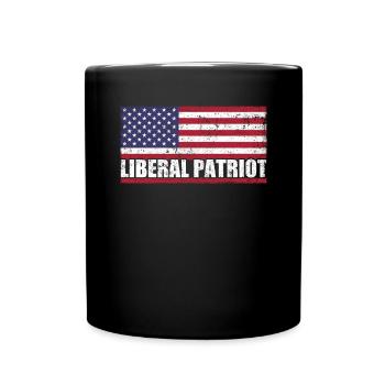 Liberal Patriot USA Flag Patriotic - Full Colour Mug - black - Front