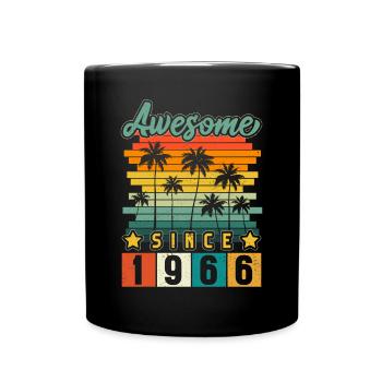 1966 born birthday year of birth vintage - Full Colour Mug - black - Front