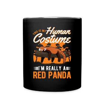 Roter Panda Costume Humain Halloween Panda Rouge - Mug uni - noir - Devant