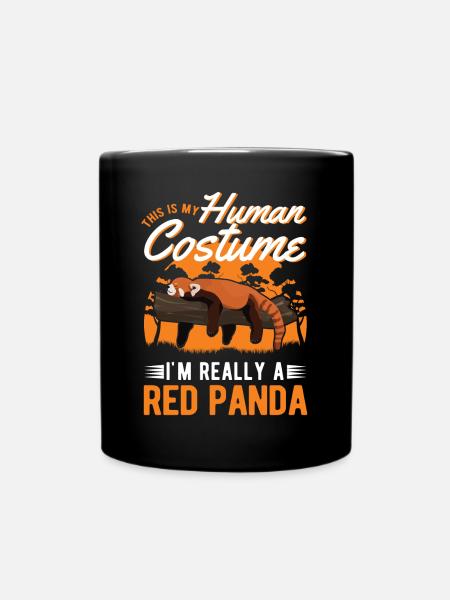 Roter Panda Human Costume Halloween Red Panda - Full Colour Mug - black