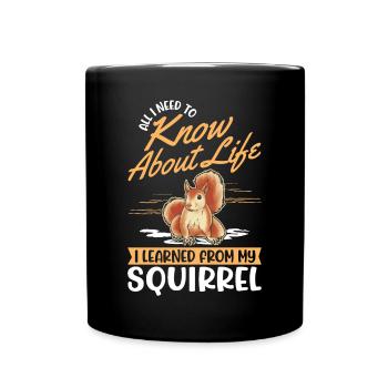 Eichhörnchen Geschenk Grauhörnchen Squirrel - Tasse einfarbig - Schwarz - Vorne