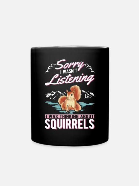 Eichhörnchen Geschenk Grauhörnchen Squirrel - Tasse einfarbig - Schwarz